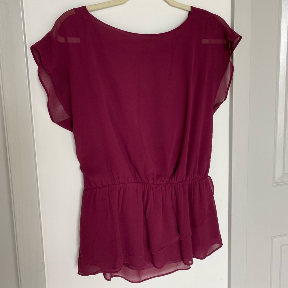 Magenta Peplum Blouse